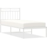  Metalni okvir krevet bez madraca s uzglavljem bijeli 75x190 cm | Eponuda.ba