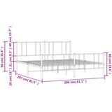  Metalni okvir kreveta uzglavlje i podnožje crni 200x200 cm | shoptok.hr