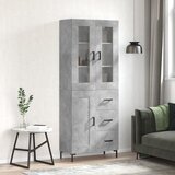 vidaXL Visoka komoda siva betona 69 5x34x180 cm od konstruiranog drva | shoptok.hr