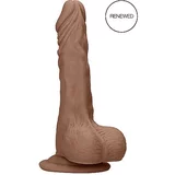 REALROCK Dong 8 - realističan, testikularni dildo (20cm) - tamno prirodan