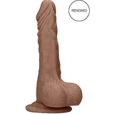 REALROCK Dong 8 - realistični dildo s testisi (20 cm) - temno naraven