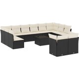  The Living Store Vrtna sedežna garnitura 13-delna z blazinami črn poli ratan - Vrtna Sedežna Garniture, (21452667) | Shoptok.si