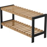 Kondela Stojalo za čevlje, naravna, črna, KONTRE | Shoptok.si