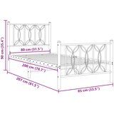 Metalni okvir kreveta uzglavlje i podnožje bijeli 80x200 cm | Eponuda.ba