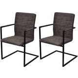 Maison Chic Nihajni Jedilni stoli - Vzorci stoli 2 kosa rjavo umetno usnje A1552, (22031298) | Shoptok.si