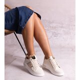 Gemre Beige sneakers decorated with rhinestones Xarles | Shoptok.si