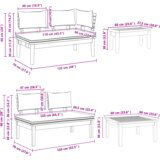  Set vrtne klupe 4 pcs Smeđa i krem Za 2 osobe Srednja | shoptok.hr