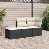 Maison Chic Seti vrtnega pohištva - Vrtna garnitura - Vrtni pohištvo set 3-delna z blazinami črn poli ratan, (21816564) | Shoptok.si