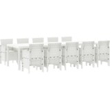  11-dijelni blagovaonski stol i stolice s jastucima bijeli poliratan | shoptok.hr