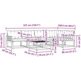  Set vanjskih sofa 6 pcs Bijela i krem | shoptok.hr