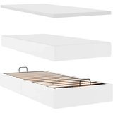 vidaXL Otomanski posteljni okvir z vzmetnicami bel 200x200cm um. usnje | Shoptok.si
