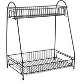 PT LIVING Črn kovinski kuhinjski regal z 2 policama Tidy Cene