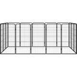  Ograda za pse s 16 panela crna 50 x 100 cm čelik obložen prahom | Eponuda.ba