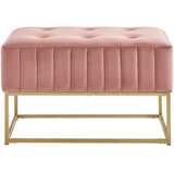 XORA klop brez naslona, kovina, tekstil zlate barve, sivoroza | Shoptok.si