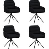  Okretne blagovaonske stolice 4 pcs Umjetna koža Crna | Eponuda.com