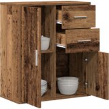 vidaXL Strani šal s predalom s polico Stari les 60 x 31 x 70 cm Konstruiran les | Shoptok.si