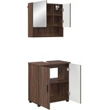  Set namještaja za kupaonicu Zidne s pohranom 2 pcs Smeđi hrast | shoptok.hr
