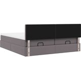 vidaXL Otomanski posteljni okvir z vzmetnicami siv 180x200cm um. usnje | Shoptok.si