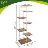  Stalak za cvijeće s 7 polica Gardlov – metalni loft stalak za biljke, bijeli | shoptok.hr
