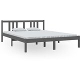 The Living Store Posteljni okvir siv iz trdnega lesa 150x200 cm - Posteljni Okvir, (21525829) | Shoptok.si