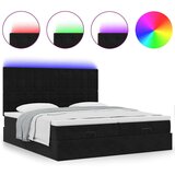 vidaXL Otomanski posteljni okvir z vzmetnicami črn 160x200 cm žamet, (21611035) | Shoptok.si