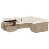  10-dijelni set vrtnih sofa s jastucima bež od poliratana | shoptok.hr