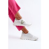 VINCEZA Women's Leather Lightweight Sports Shoes Beige Eleonori | Shoptok.si