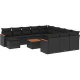  13-dijelni set vrtnih sofa s jastucima poliratan crni | shoptok.hr