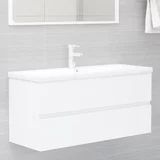 vidaXL Omarica za umivalnik bela 100x38,5x45 cm iverna plošča, (20580176)