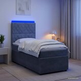  LED okvir za krevet s madracem Tamnosiva 90 x 190 cm Baršun | shoptok.hr