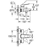 Grohe miješalica za kadu slm crna | shoptok.hr
