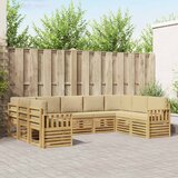  Set vanjskih sofa 7 pcs Bijela i Bež 304 x 128,5 x 73 cm | Shoptok.si