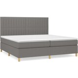  Box spring postelja z vzmetnico temno siva 200x200 cm blago, (20883876) | Shoptok.si