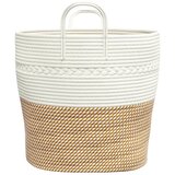 Košara za pohranu smeđe-bijela Ø 43 x 38 cm pamučna | Eponuda.com
