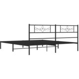  Metalni okvir za krevet s uzglavljem crni 193x203 cm | shoptok.hr