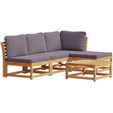 vidaXL Vrtna lounge garnitura z blazinami 5-delna trden akacijev les, (21207947) | Shoptok.si