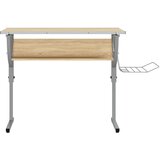  Radni stol boja hrasta i siva 110 x 53 x(58-87) cm drvo i čelik | Eponuda.ba