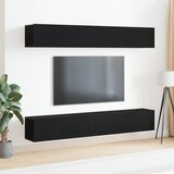 vidaXL Set TV ormarića od 4 dijela za zidnu ugradnju crni hrast MDF | shoptok.hr
