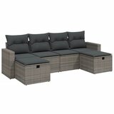 Maison Chic Seti vrtnega pohištva - Vrtna garnitura - Vrtni pohištvo set 6-delna z blazinami siv poli ratan, (21808792) | Shoptok.si