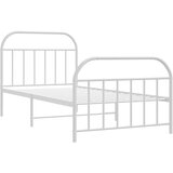  Metalni okvir kreveta uzglavlje i podnožje bijeli 100x190 cm | shoptok.hr