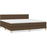  Krevet s oprugama i madracem tamnosmeđi 200x200 cm od tkanine | shoptok.hr
