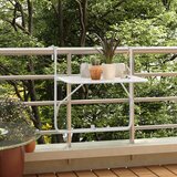 vidaXL Balkonska mizica bela 60x40 cm jeklo Cene