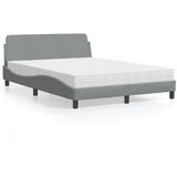  Krevet s madracem Dover svjetlosivi 140x190 cm od tkanine | shoptok.hr