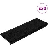  Prostirke za stepenice 20 kom 65x21x4 cm Crne s pravokutnim rubom | Eponuda.com
