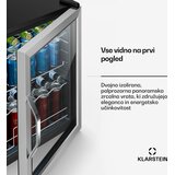 Klarstein Hladnjak za pića Beersafe s vratima od zrcalnog stakla | 64 x 48 cm | Unutarnje LED osvjetljenje | Srebrno-crna | shoptok.hr