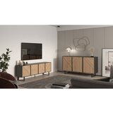 Marckeric Crna/u prirodnoj boji komoda u dekoru hrasta 151x80x40 cm Alana – | shoptok.hr