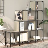 The Living Store Knjižna omara sonoma hrast 122x30x132 cm inžen. les in kovina - Knjižna Omara, (21660633) | Shoptok.si