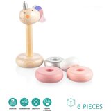 Zopa drveni prsteni za slaganje Unicorn pink | shoptok.hr