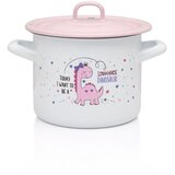 Metalac duboka posuda s poklopcem dino girl 14cm/1,50 lit. | shoptok.hr