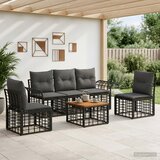  Set vanjskih sofa 6 kom. Crna i tamno siva Poliester | shoptok.hr